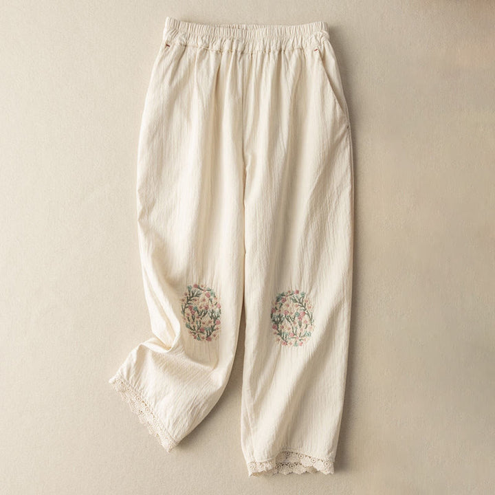 Buddha Stonesカジュアル レーストリム 刺繍入り ハーレムパンツ ポケット付き - 白 - US14、 UK/AU18、 EU46 (4XL) - image 7