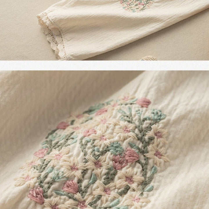 Buddha Stonesカジュアル レーストリム 刺繍 コットン ハーレムパンツ ポケット付き - image 10