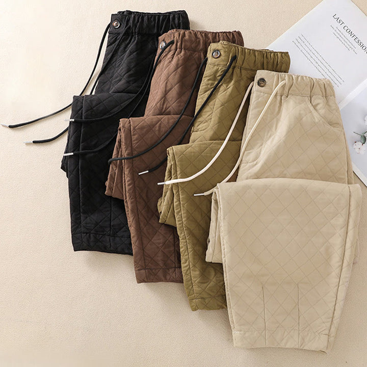 Buddha Stones秋冬 シンプル チェック柄 コットン ドローストリング ハーレムパンツ ポケット付き - image 34