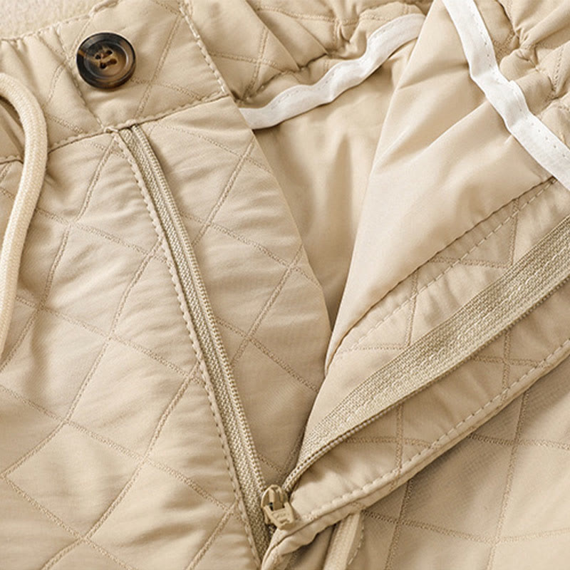 Buddha Stones秋冬 シンプル チェック柄 コットン ドローストリング ハーレムパンツ ポケット付き - image 11