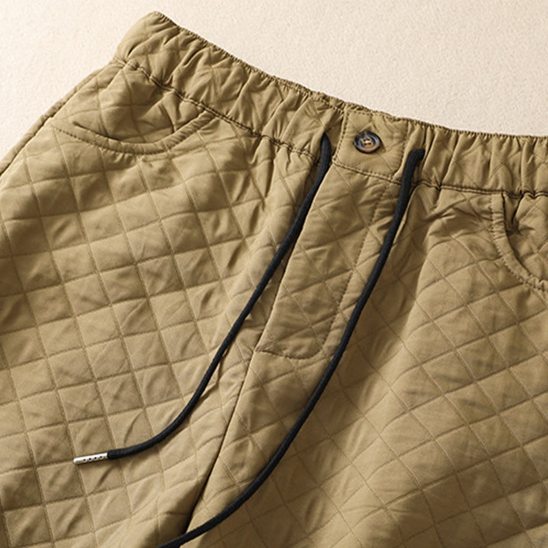 Buddha Stones秋冬 シンプル チェック柄 コットン ドローストリング ハーレムパンツ ポケット付き - image 21