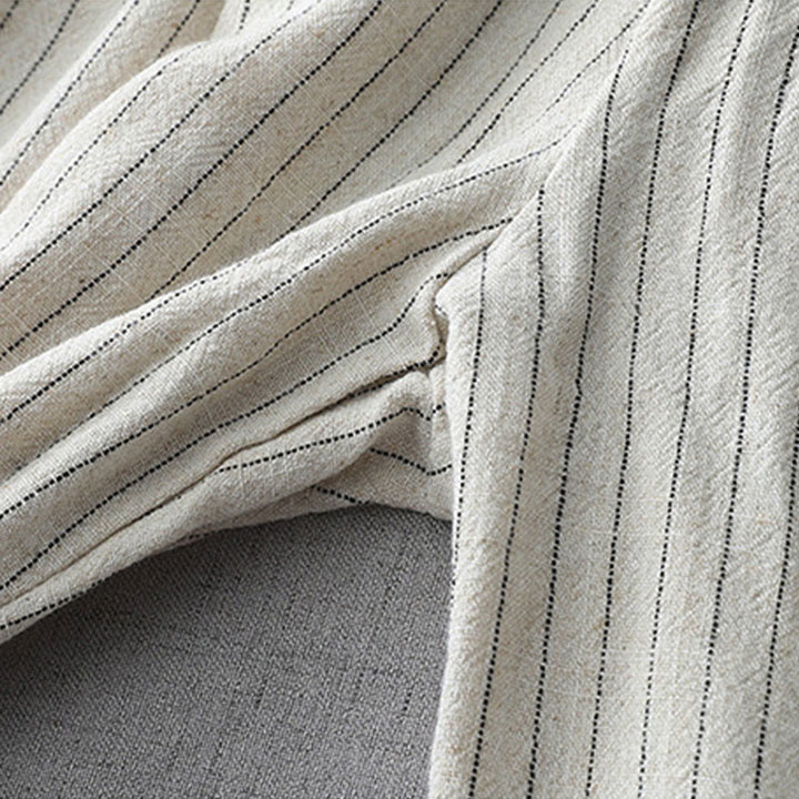 Buddha Stones縦縞 ハイウエスト ワイドレッグパンツ ポケット付き - image 5