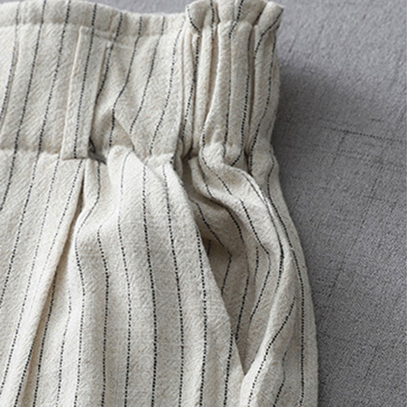 Buddha Stones縦縞 ハイウエスト ワイドレッグパンツ ポケット付き - image 4