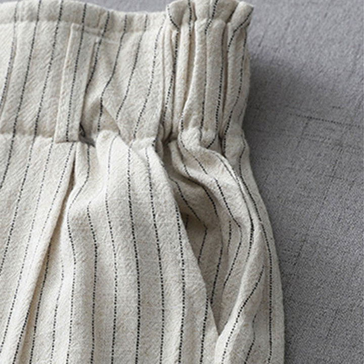 Buddha Stones縦縞 ハイウエスト ワイドレッグパンツ ポケット付き - image 4