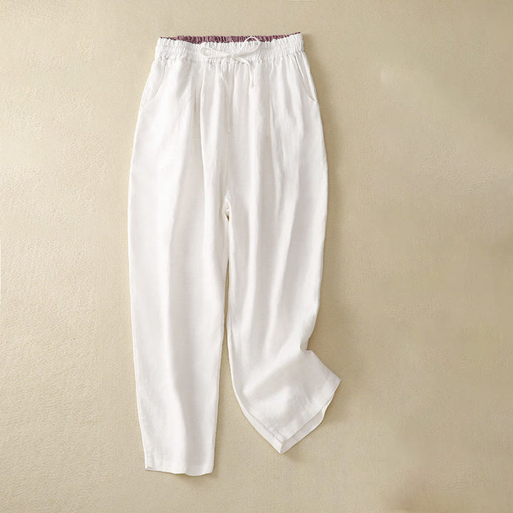 Buddha Stonesヴィンテージ ハイウエスト レースアップ コットンリネン ハーレムパンツ ポケット付き - 白 - US8-10，UK/AU12-14，EU40-42 (2XL) - image 19