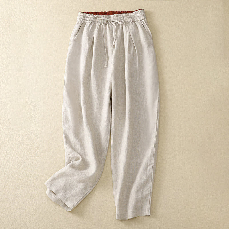 Buddha Stonesヴィンテージ ハイウエスト レースアップ コットンリネン ハーレムパンツ ポケット付き - リネン - US8-10，UK/AU12-14，EU40-42 (2XL) - image 25
