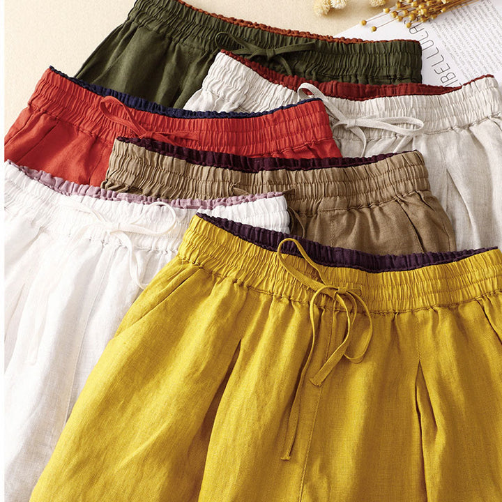 Buddha Stonesヴィンテージ ハイウエスト レースアップ コットンリネン ハーレムパンツ ポケット付き - image 41