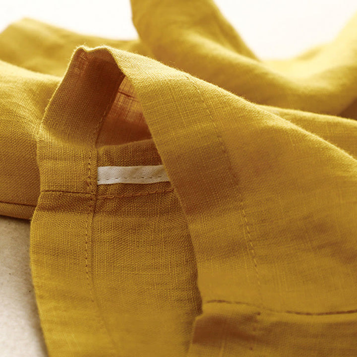 Buddha Stonesヴィンテージ ハイウエスト レースアップ コットンリネン ハーレムパンツ ポケット付き - image 16