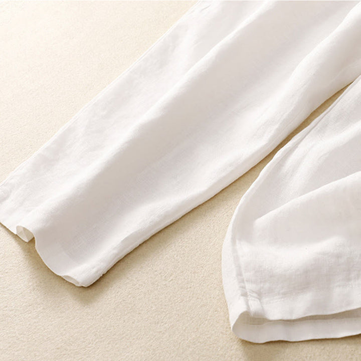 Buddha Stonesヴィンテージ ハイウエスト レースアップ コットンリネン ハーレムパンツ ポケット付き - image 24