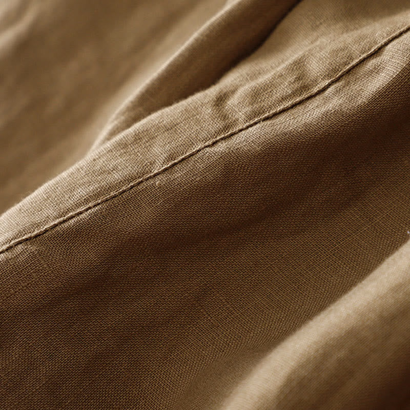 Buddha Stonesヴィンテージ ハイウエスト レースアップ コットンリネン ハーレムパンツ ポケット付き - image 4