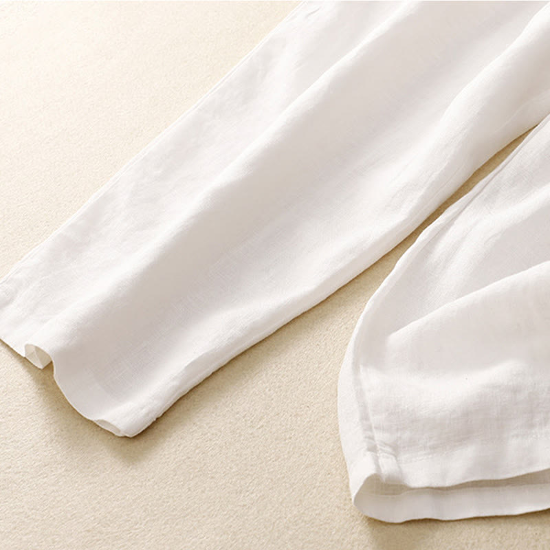 Buddha Stonesヴィンテージ ハイウエスト レースアップ コットンリネン ハーレムパンツ ポケット付き - image 24