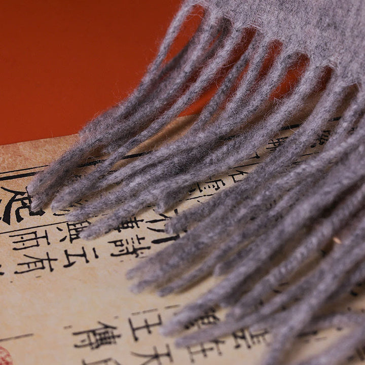 Buddha Stonesウールショール ピンク牡丹蝶刺繍タッセル 冬用 心地よい旅行用スカーフラップ - image 4