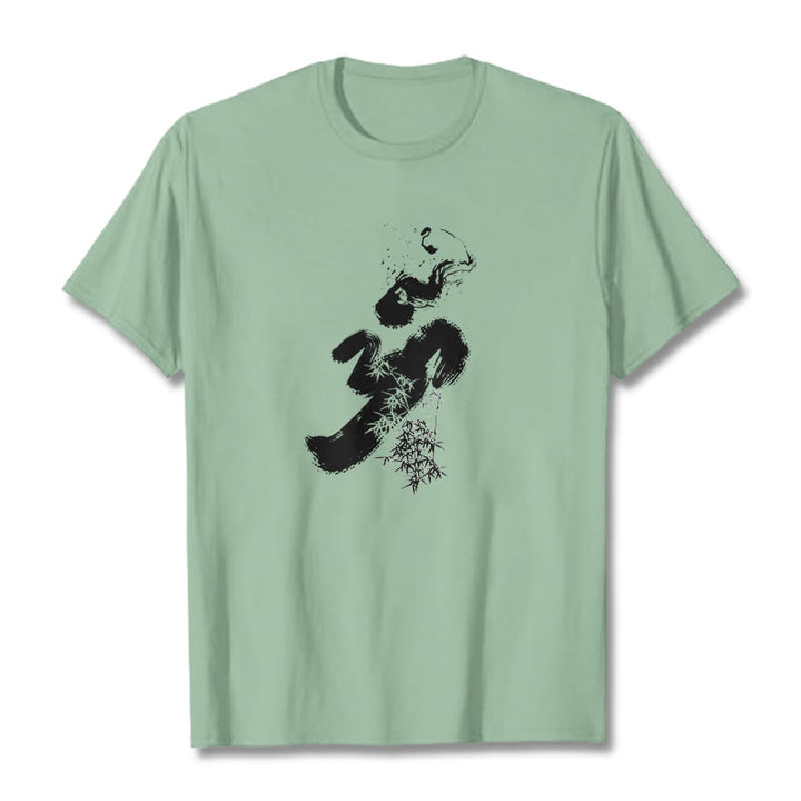 Buddha StonesOM 竹墨 コットンTシャツ - ペールグリーン - 2XL - image 18