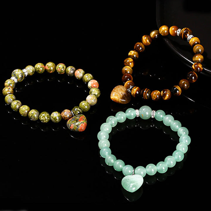 Buddha Stones各種クリスタルグリーンアベンチュリンラブハートバランスブレスレット - image 32
