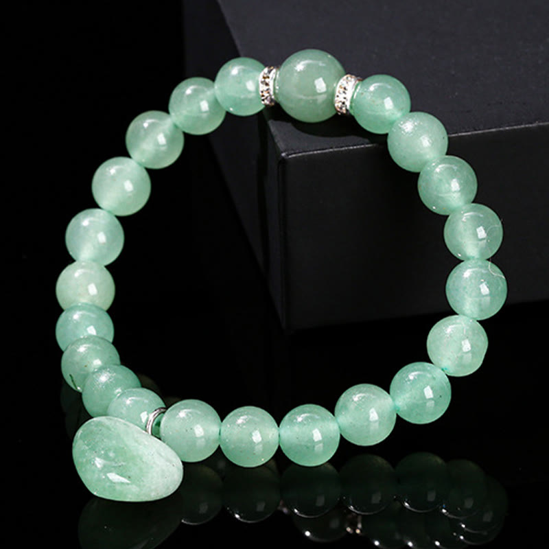 Buddha Stones各種クリスタルグリーンアベンチュリンラブハートバランスブレスレット - image 8
