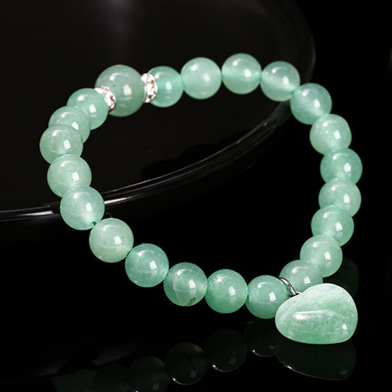 Buddha Stones各種クリスタルグリーンアベンチュリンラブハートバランスブレスレット - image 16