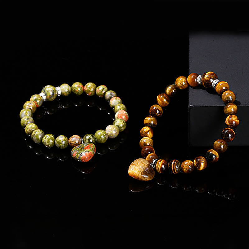 Buddha Stones各種クリスタルグリーンアベンチュリンラブハートバランスブレスレット - image 28
