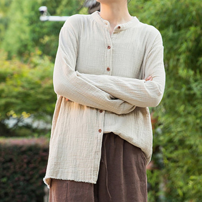 Buddha Stones文芸二重砂洗い綿麻衣 - image 9