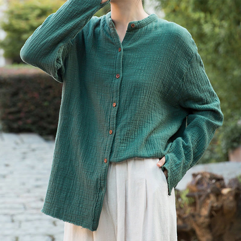 Buddha Stones文芸二重砂洗い綿麻衣 - image 29