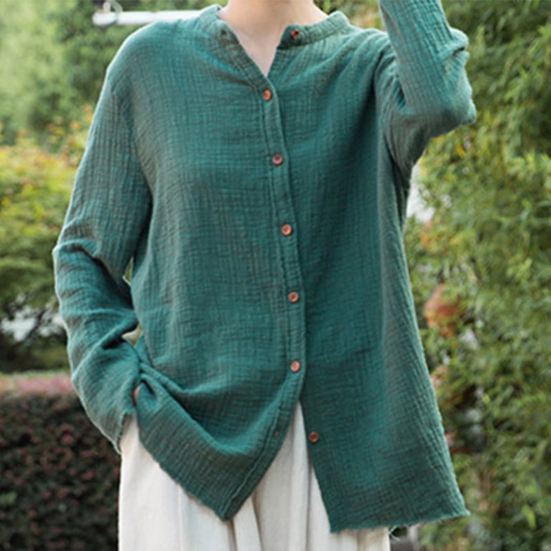 Buddha Stones文芸二重砂洗い綿麻衣 - image 26