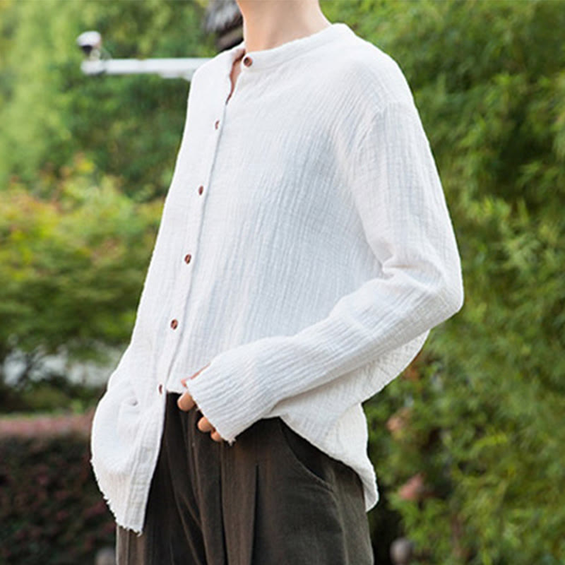 Buddha Stones文芸二重砂洗い綿麻衣 - image 23