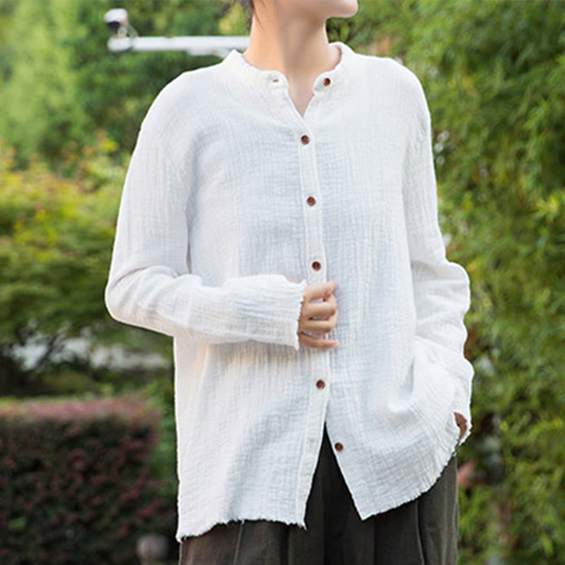 Buddha Stones文芸二重砂洗い綿麻衣 - image 15