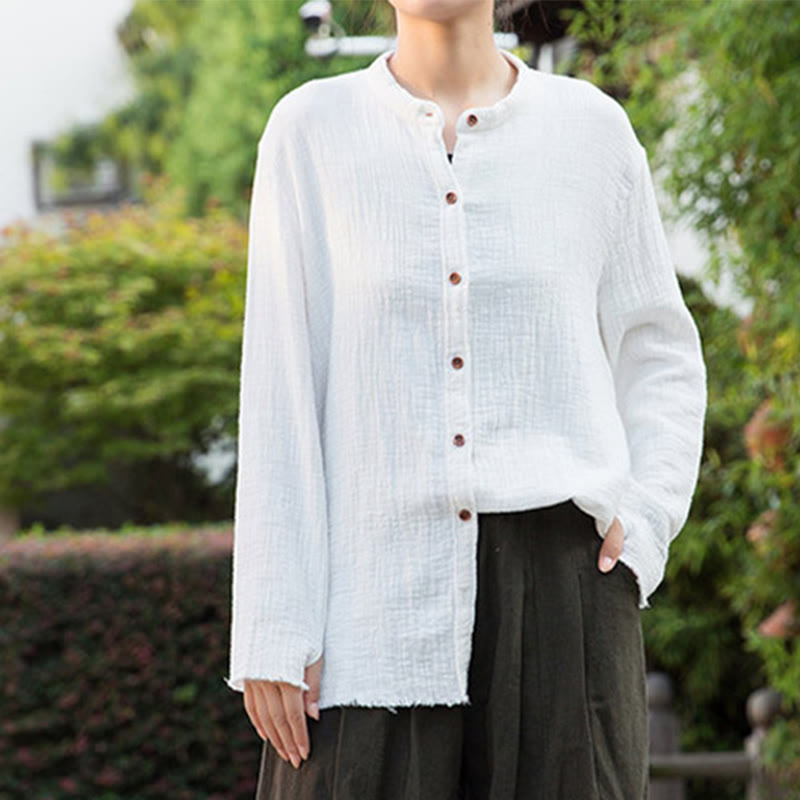 Buddha Stones文芸二重砂洗い綿麻衣 - image 22