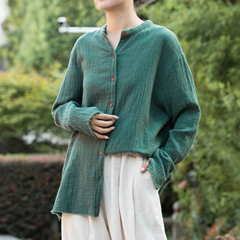 Buddha Stones文芸二重砂洗い綿麻衣 - image 30