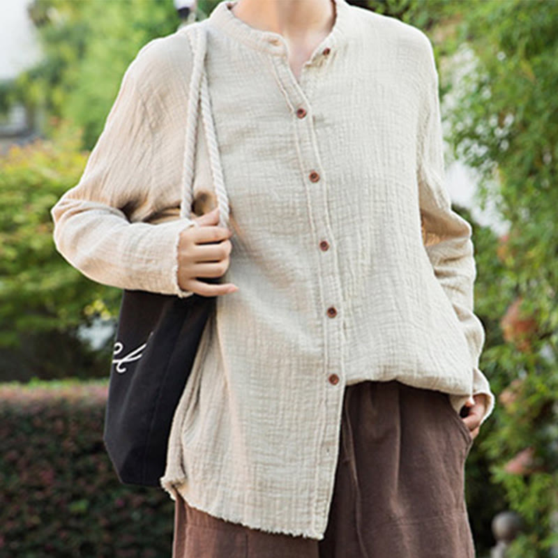 Buddha Stones文芸二重砂洗い綿麻衣 - image 3