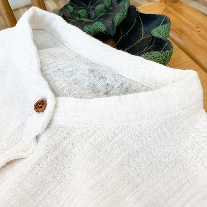 Buddha Stones文芸二重砂洗い綿麻衣 - image 12