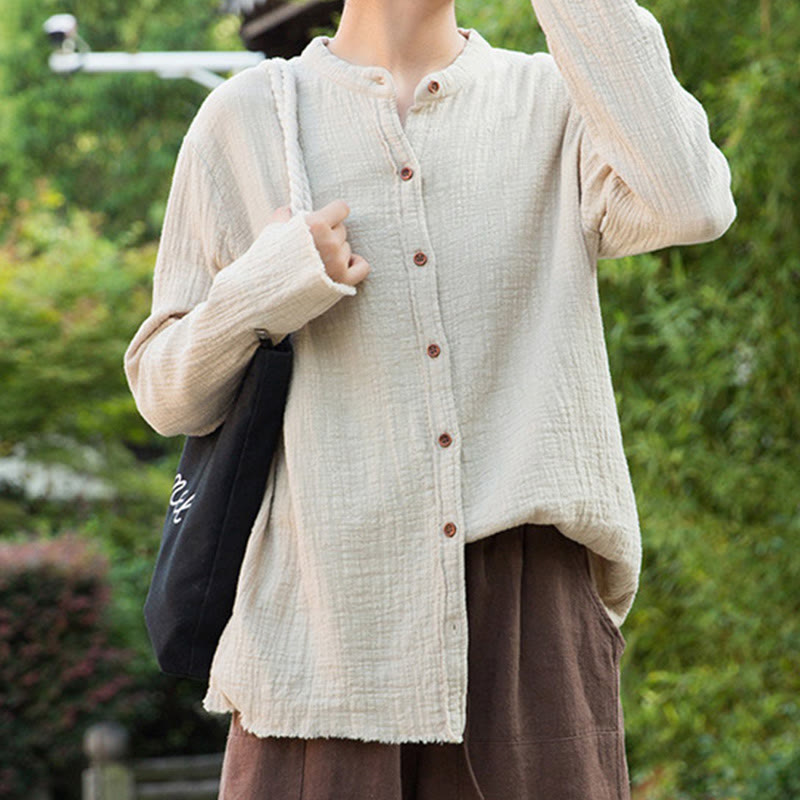 Buddha Stones文芸二重砂洗い綿麻衣 - image 2