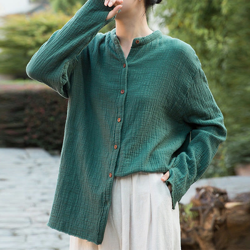 Buddha Stones文芸二重砂洗い綿麻衣 - image 27