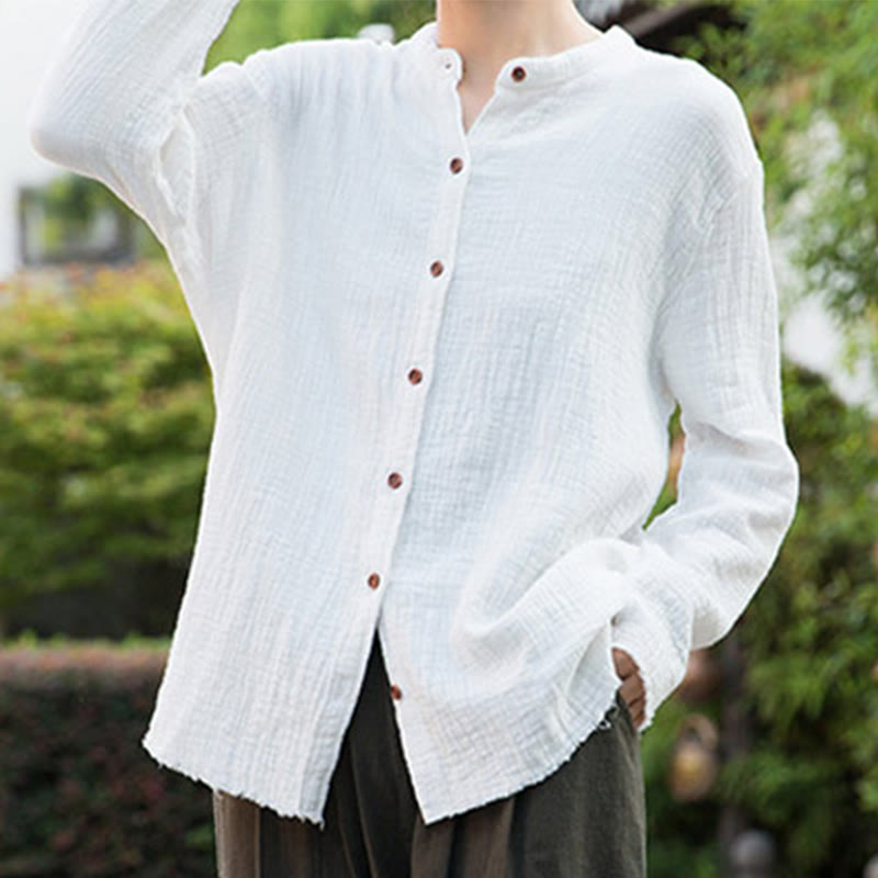 Buddha Stones文芸二重砂洗い綿麻衣 - image 16