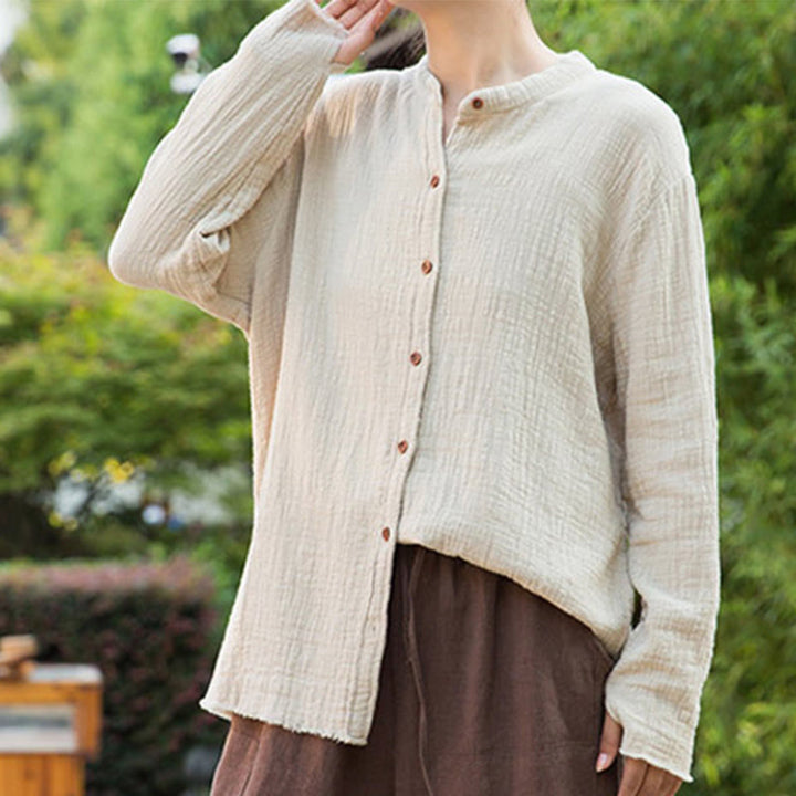 Buddha Stones文芸二重砂洗い綿麻衣 - image 5