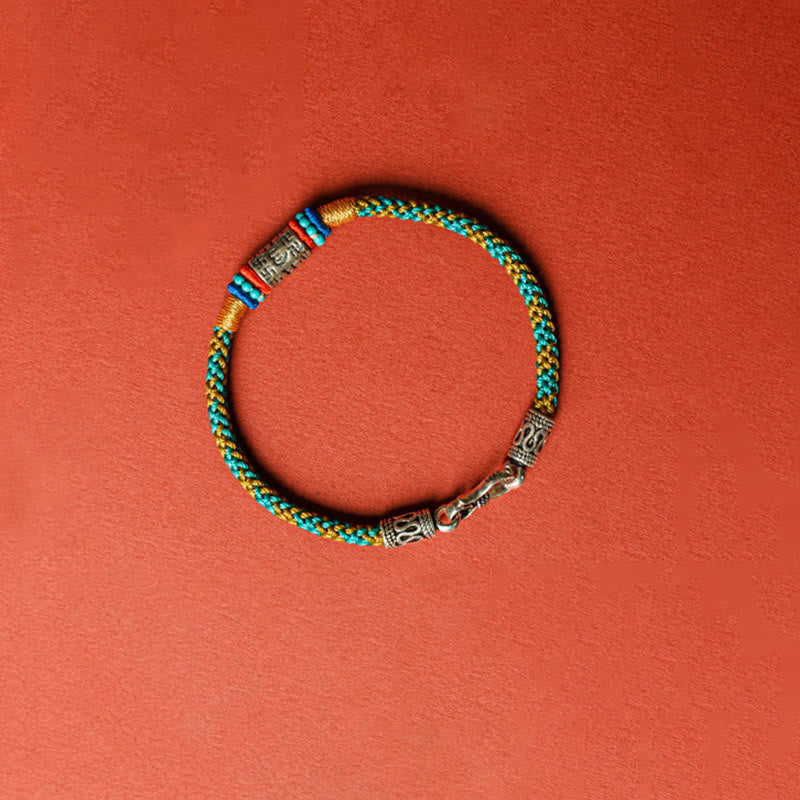 Buddha Stonesカラフルストリング 六つの真実の言葉 925シルバー フォーカスブレスレット - image 4