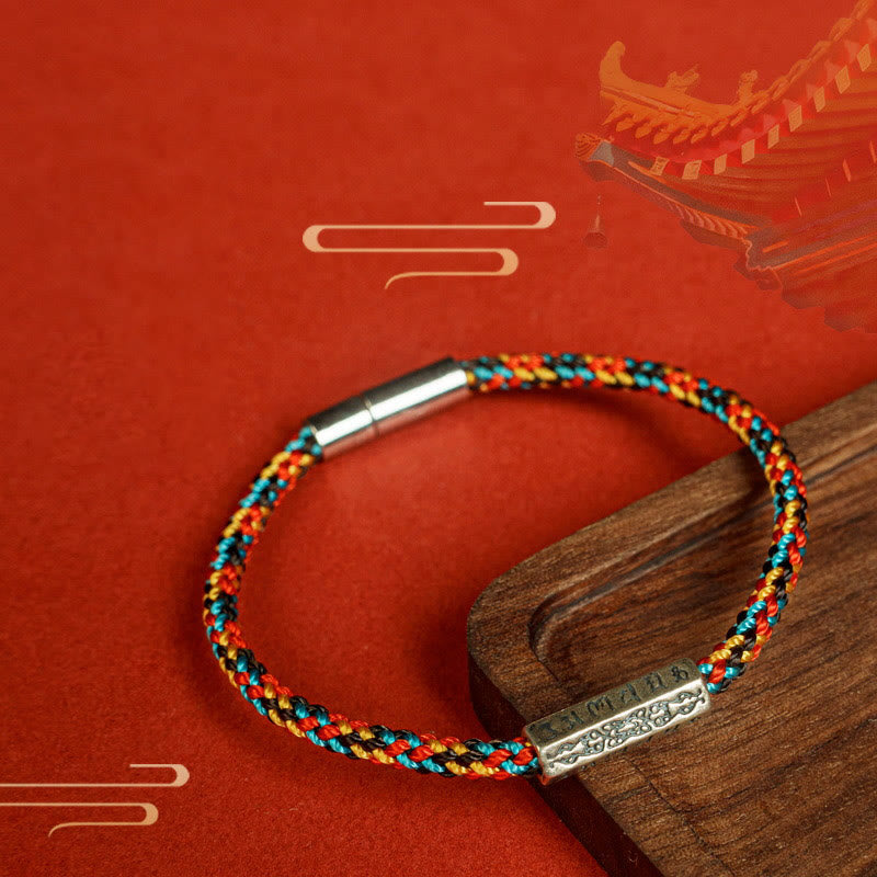 Buddha Stones赤紐と黒い糸 六つの真実の言葉 925スターリングシルバー幸運ブレスレット - image 13