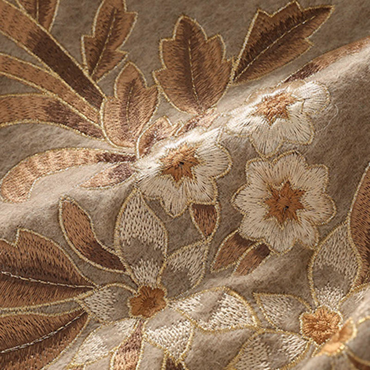 Buddha Stonesウールショール ベゴニア刺繍タッセル 冬用 心地よい旅行用スカーフ ラップ - image 4