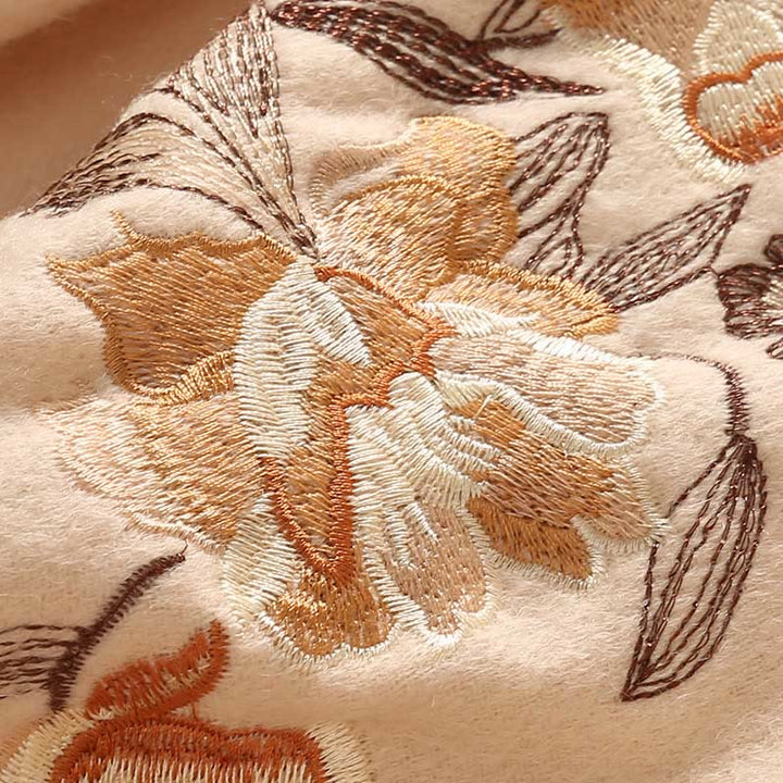 Buddha Stonesウールショール 花 葉 刺繍 タッセル 冬 心地よい 旅行用 スカーフ ラップ - image 7