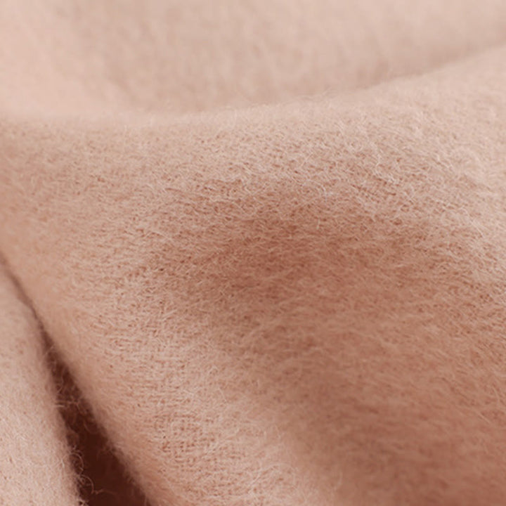 Buddha Stonesウールショール ピンク ホワイトフラワー刺繍タッセル 冬用 心地よい旅行用スカーフラップ - image 3