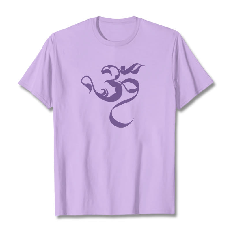 Buddha Stonesオーム図デザインコットンTシャツ - 梅 - 2XL - image 13