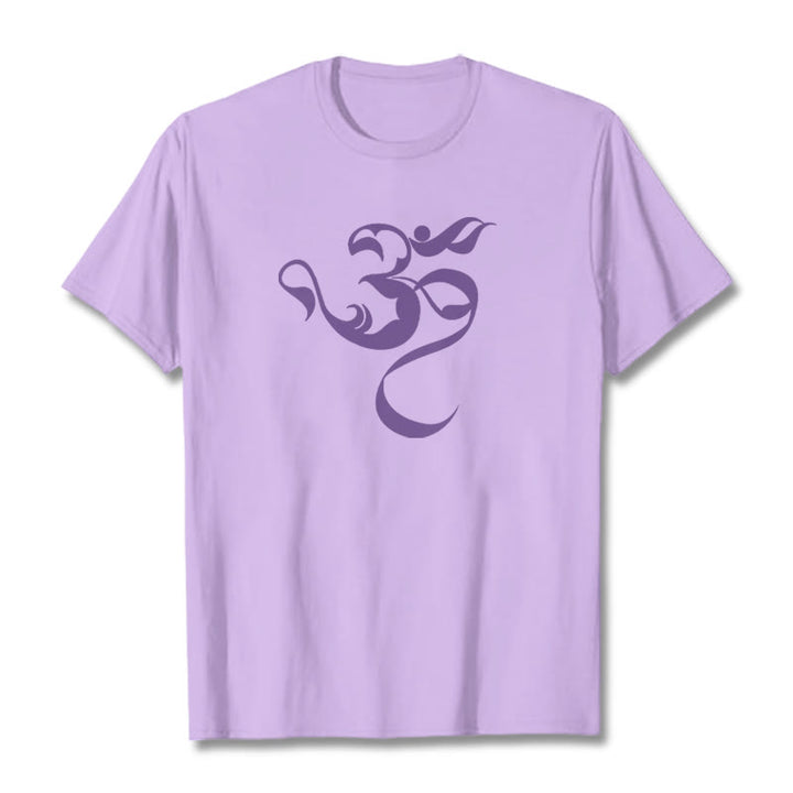 Buddha Stonesオーム図デザインコットンTシャツ - 梅 - 2XL - image 13