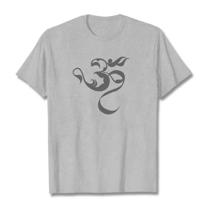 Buddha Stonesオーム図デザインコットンTシャツ - ライトグレー - 2XL - image 19