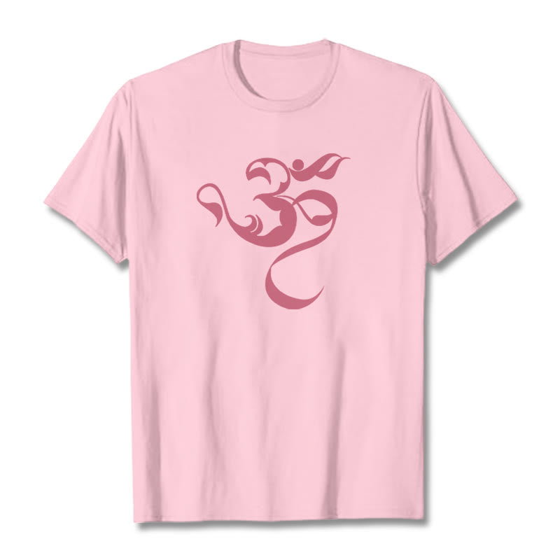 Buddha Stonesオーム図デザインコットンTシャツ - ライトピンク - 2XL - image 15