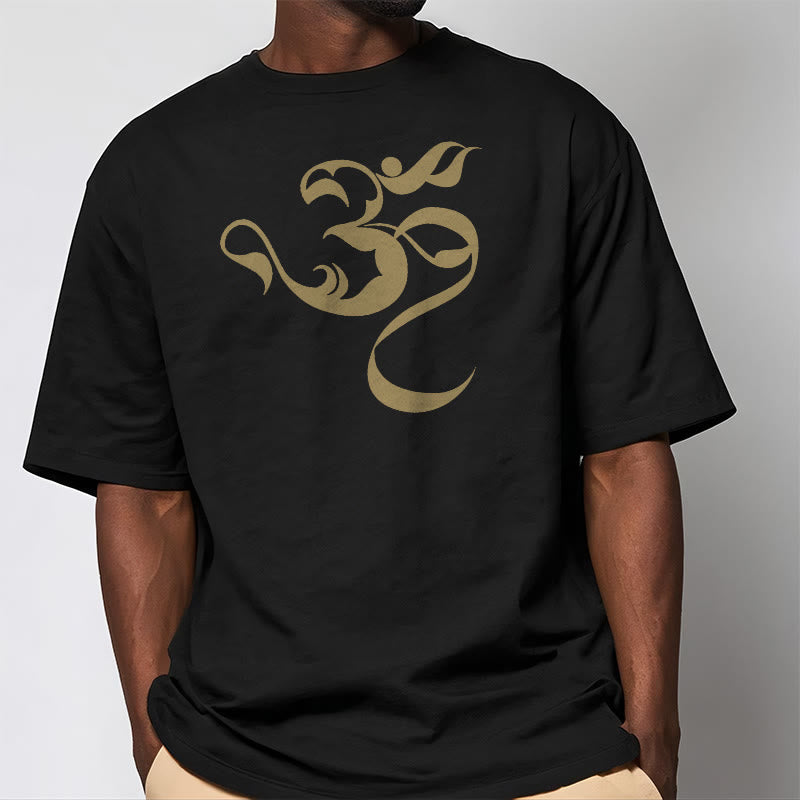 Buddha Stonesオーム図デザインコットンTシャツ - image 2