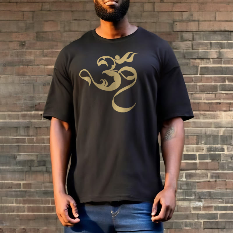 Buddha Stonesオーム図デザインコットンTシャツ - image 3