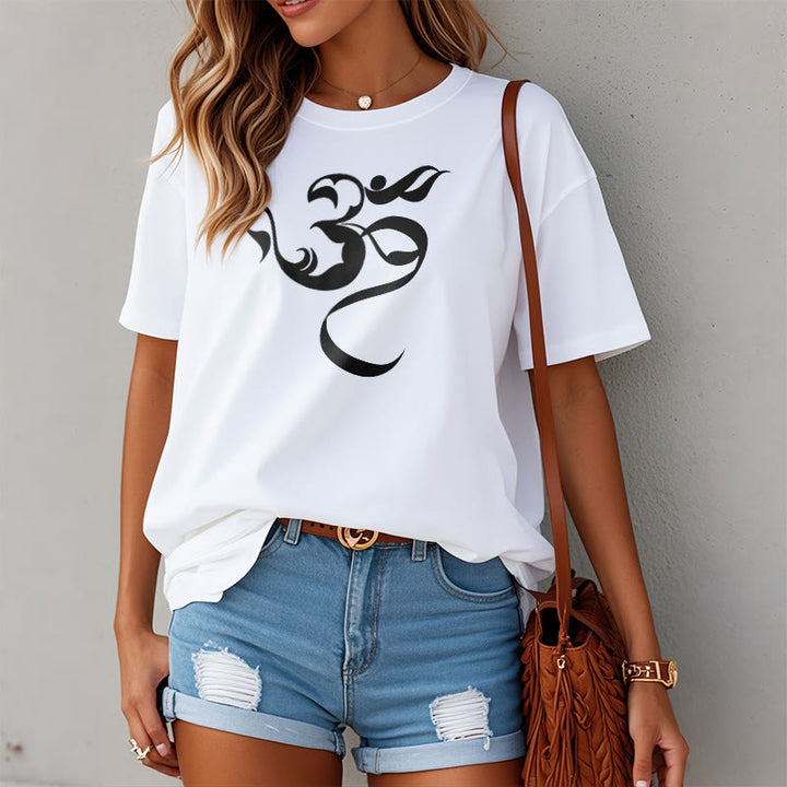 Buddha Stonesオーム図デザインコットンTシャツ - image 6