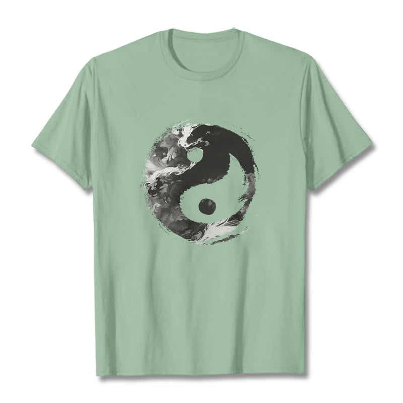 Buddha Stones陰陽コットンTシャツ - ペールグリーン - 2XL - image 15