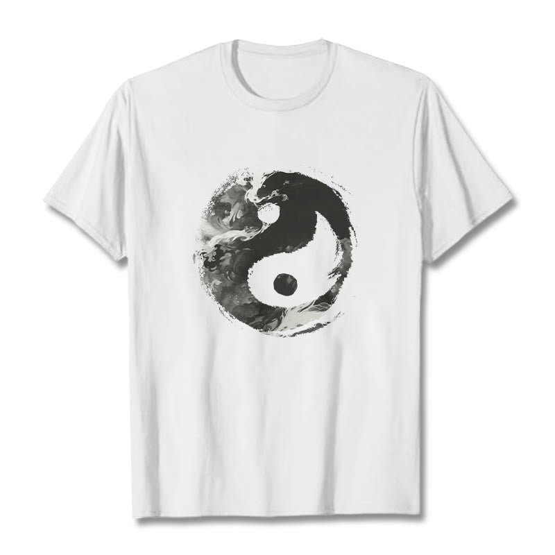 Buddha Stones陰陽コットンTシャツ - 白 - 2XL - image 1
