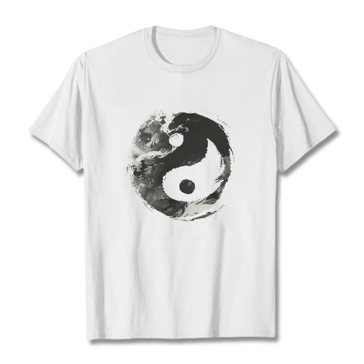 Buddha Stones陰陽コットンTシャツ - 白 - 2XL - image 1