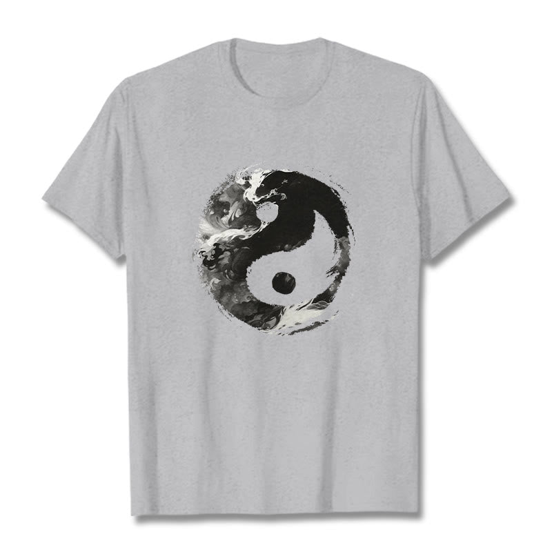 Buddha Stones陰陽コットンTシャツ - ライトグレー - 2XL - image 11